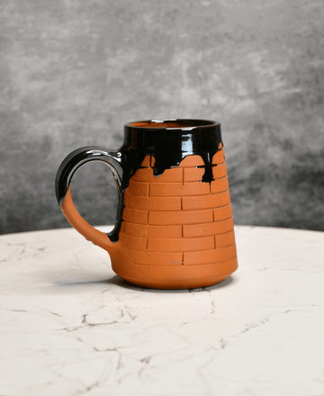 Sowpeace Earthly Beer Mugs (Set of 2) | Handcrafted Terracotta Rustic Brown Beer Cups for Gifting & Daily Use — alternate view
