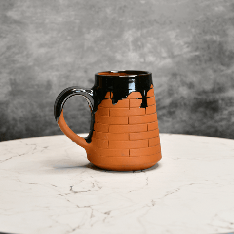 Sowpeace Earthly Beer Mugs (Set of 2) | Handcrafted Terracotta Rustic Brown Beer Cups for Gifting & Daily Use