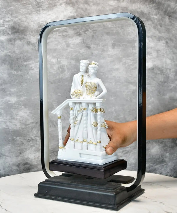 Sowpeace Eternal Bond Radiance Figurine | Elegant White Resin Decorative Sculpture for Home Décor & Gifting — image 4