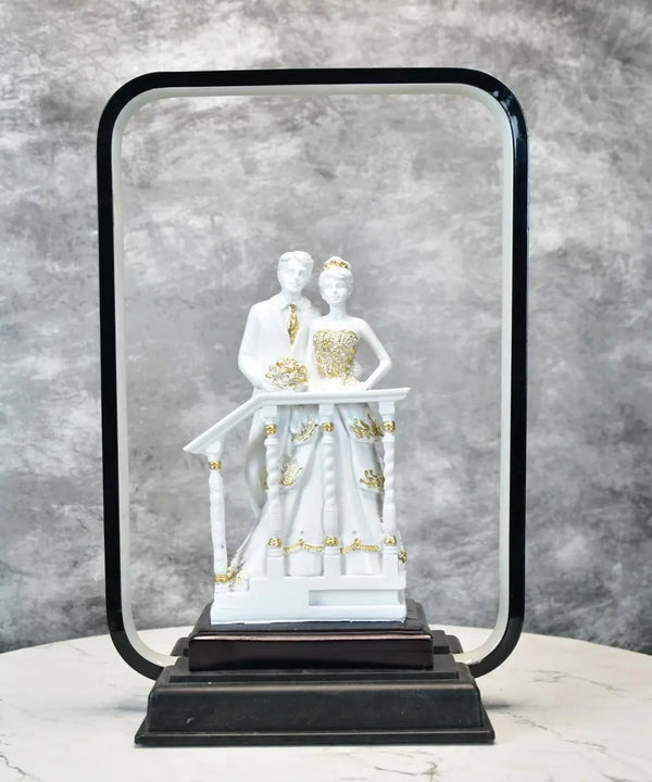 Sowpeace Eternal Bond Radiance Figurine | Elegant White Resin Decorative Sculpture for Home Décor & Gifting — main view