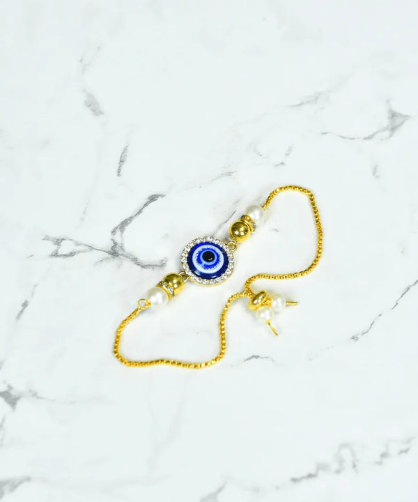 Sowpeace Evil Eye Luxe Bracelet | Stylish Stainless Steel One‑Size Adjustable Protective Jewelry for Women & Men — main view