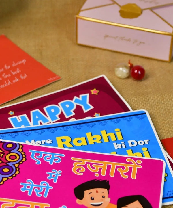 Sowpeace Exquisite Bhai Behen Rakhi Pack of 1 with Roli Chawal and Greeting card combo for Raksha Bandhan and Gifting — image 7