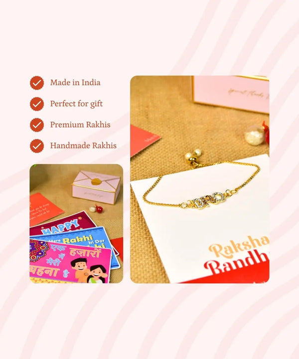 Sowpeace Exquisite BRO Rakhi Pack of 1 with Roli Chawal and Greeting card combo for Raksha Bandhan and Gifting — image 6