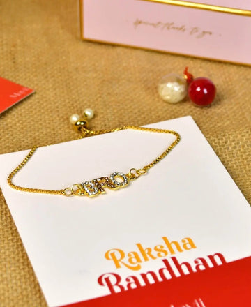 Sowpeace Exquisite BRO Rakhi Pack of 1 with Roli Chawal and Greeting card combo for Raksha Bandhan and Gifting — alternate view