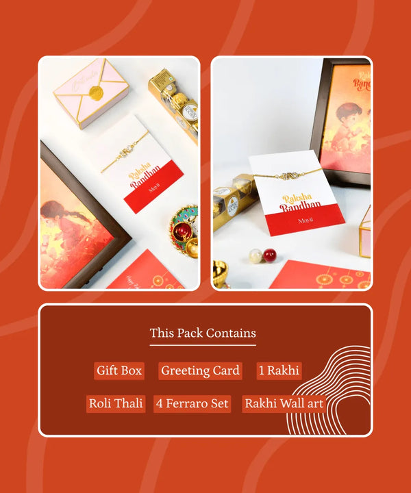 Sowpeace Exquisite BRO Rakhi Pack of 1 with Roli Chawal and Greeting card combo for Raksha Bandhan and Gifting — image 12