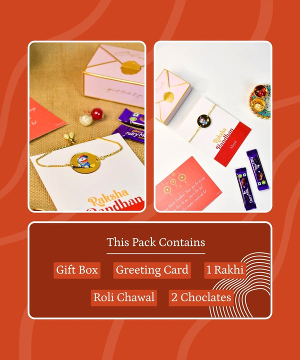 Sowpeace Exquisite Doraemon Rakhi Pack of 1 with Roli Chawal and Greeting card combo for Raksha Bandhan and Gifting — image 8