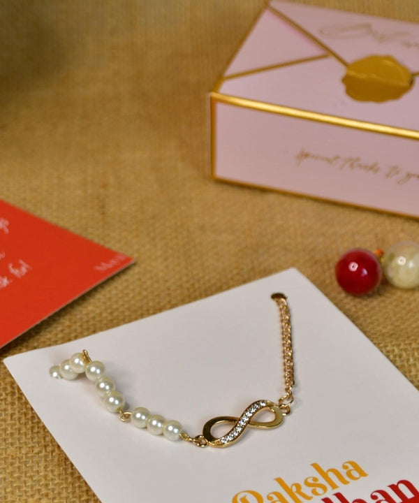 Sowpeace Exquisite Infinite Rakhi Pack of 1 with Roli Chawal and Greeting card combo for Raksha Bandhan and Gifting — image 2