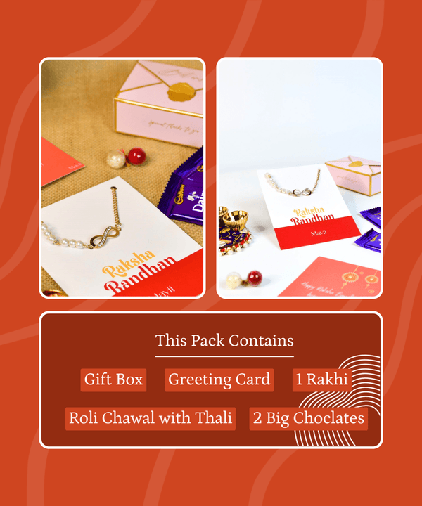 Sowpeace Exquisite Infinite Rakhi Pack of 1 with Roli Chawal and Greeting card combo for Raksha Bandhan and Gifting — image 9