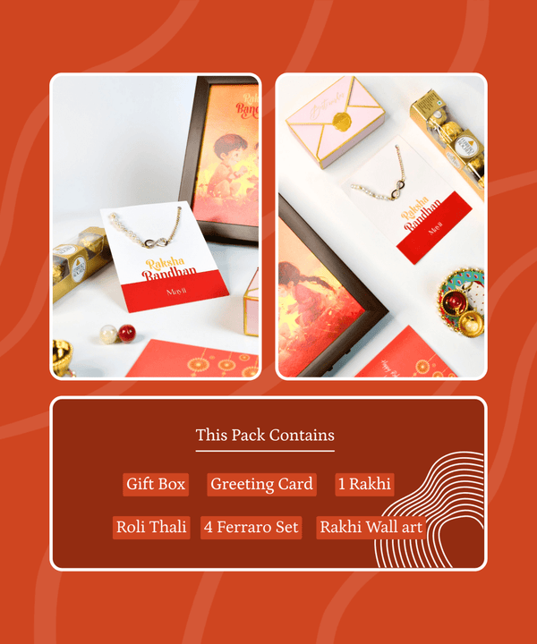 Sowpeace Exquisite Infinite Rakhi Pack of 1 with Roli Chawal and Greeting card combo for Raksha Bandhan and Gifting — image 12