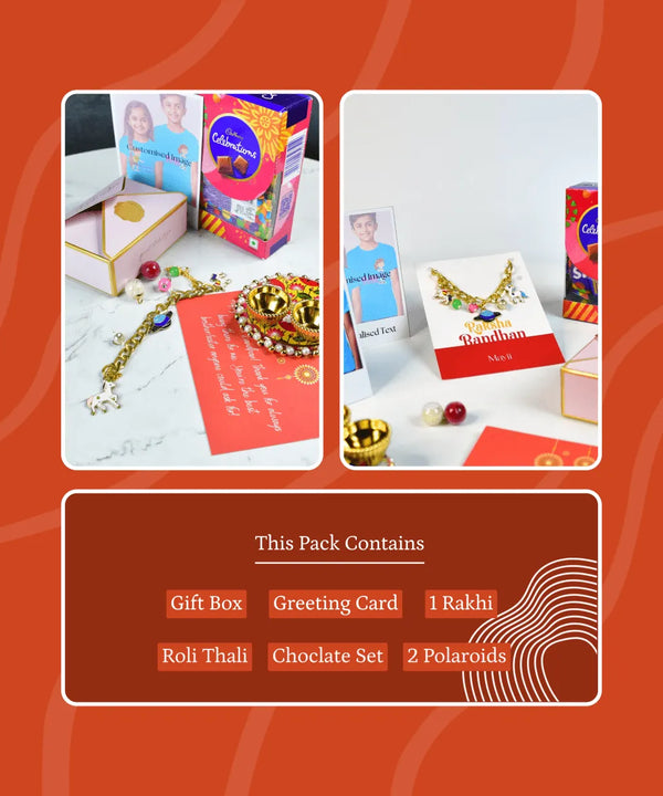 Sowpeace Exquisite Metal Abstract Rakhi Pack of 1 with Roli Chawal and Greeting card combo for Raksha Bandhan and Gifting — image 11