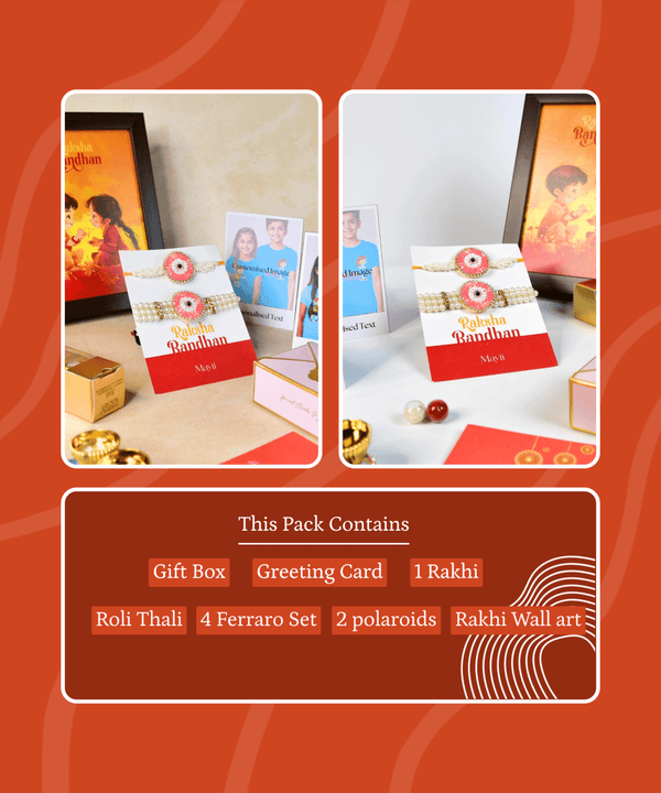 Sowpeace Exquisite Pink Circle Rakhi Pack of 2 with Roli Chawal and Greeting card combo for Raksha Bandhan and Gifting — image 13