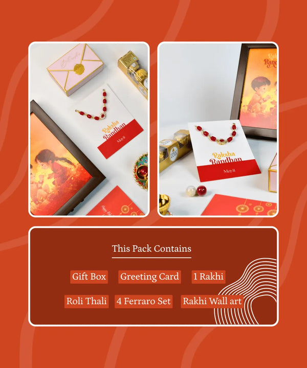 Sowpeace Exquisite Red Beads Rakhi Pack of 1 with Roli Chawal and Greeting card combo for Raksha Bandhan and Gifting — image 11