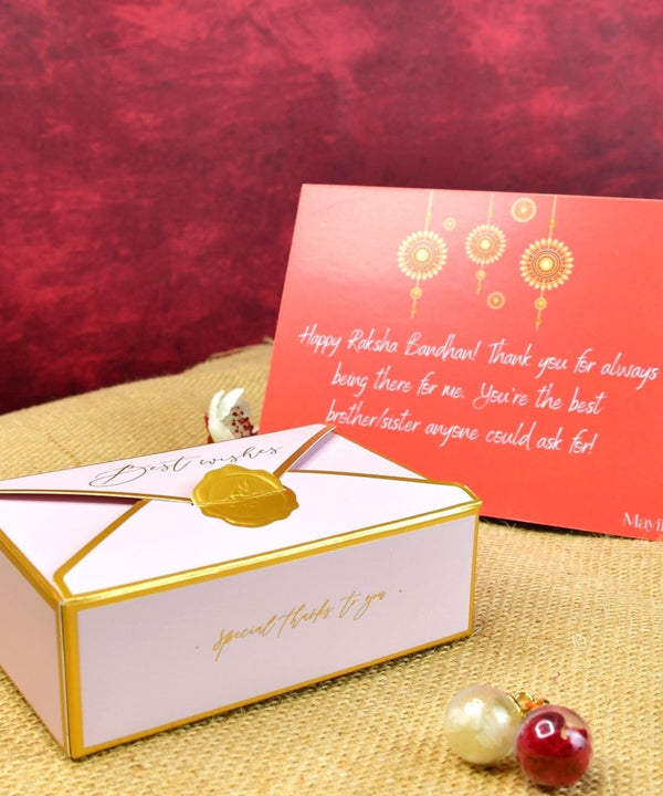 Sowpeace Exquisite Swastik Rakhi Pack of 1 with Roli Chawal and Greeting card combo for Raksha Bandhan and Gifting — image 5