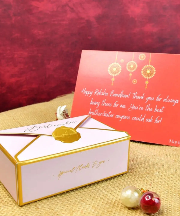 Sowpeace Exquisite Swastik Rakhi Pack of 1 with Roli Chawal and Greeting card combo for Raksha Bandhan and Gifting — image 5