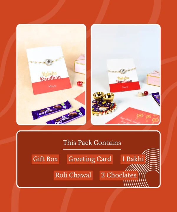 Sowpeace Exquisite Swastik Rakhi Pack of 1 with Roli Chawal and Greeting card combo for Raksha Bandhan and Gifting — image 9