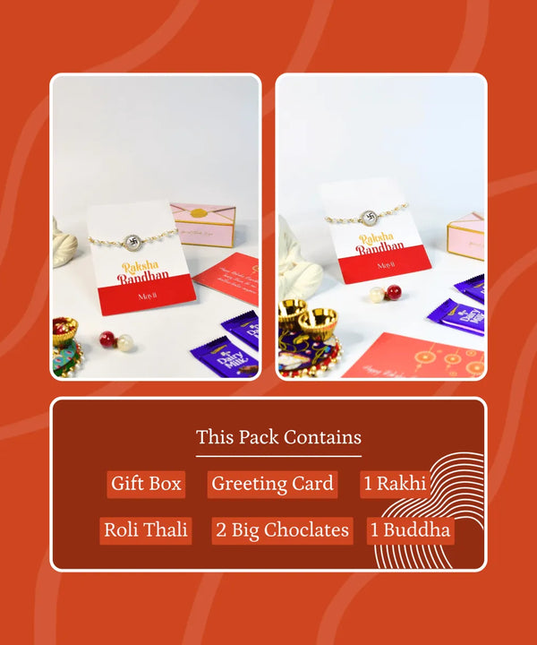 Sowpeace Exquisite Swastik Rakhi Pack of 1 with Roli Chawal and Greeting card combo for Raksha Bandhan and Gifting — image 11