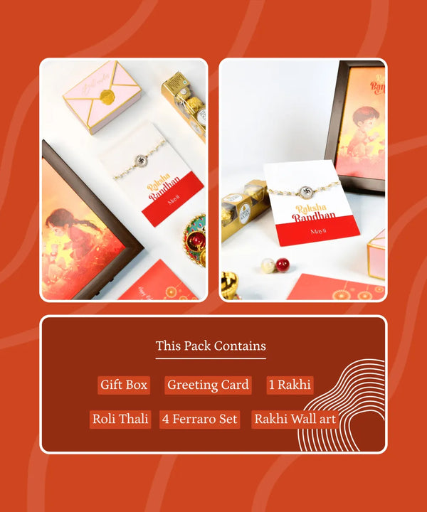 Sowpeace Exquisite Swastik Rakhi Pack of 1 with Roli Chawal and Greeting card combo for Raksha Bandhan and Gifting — image 13