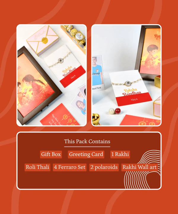 Sowpeace Exquisite Swastik Rakhi Pack of 1 with Roli Chawal and Greeting card combo for Raksha Bandhan and Gifting — image 14