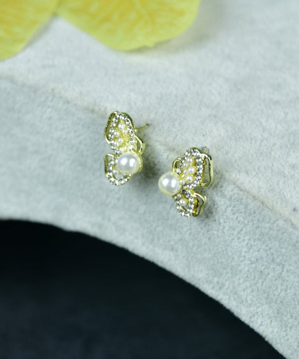 Sowpeace Floral Bead Gold Stainless Steel Earrings | Elegant One‑Size Lightweight Jewelry for Women & Daily Wear — main view