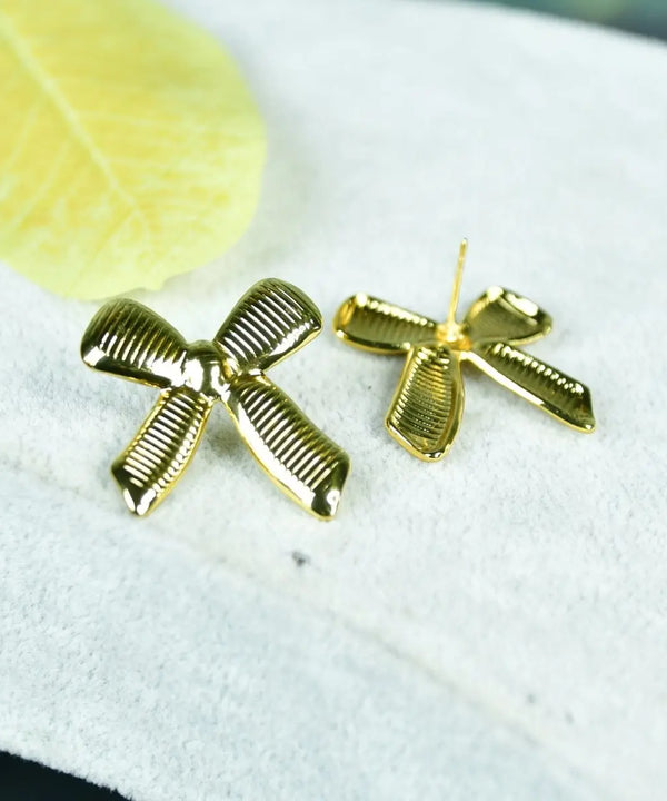 Sowpeace Floral Stripe Gold Stainless Steel Earrings | Stylish One‑Size Lightweight Jewelry for Women & Daily Wear — image 3