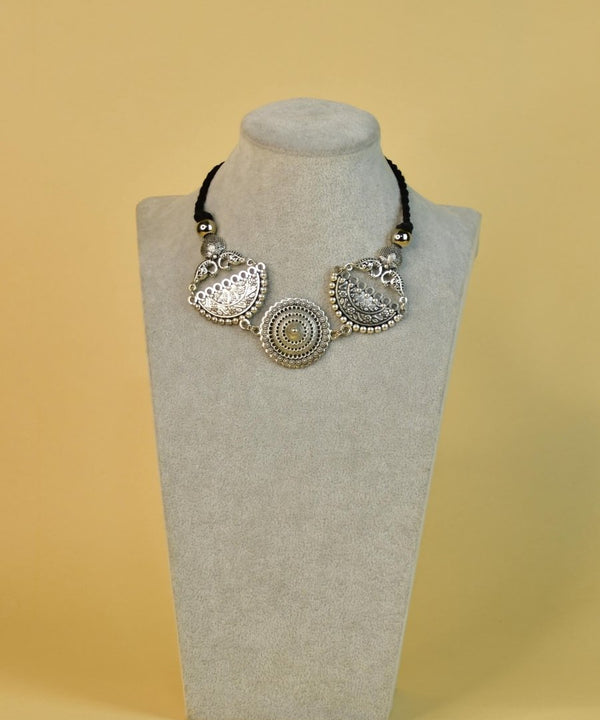 Sowpeace German Silver Choker: Mandala Flower & Peacock Design — image 5