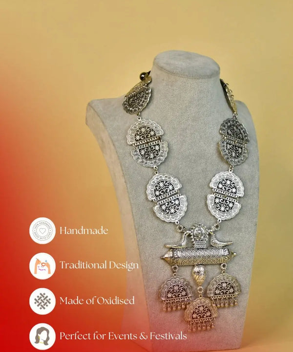 Sowpeace German Silver Ganesha Necklace – Handcrafted Ancient Indian Art — image 6