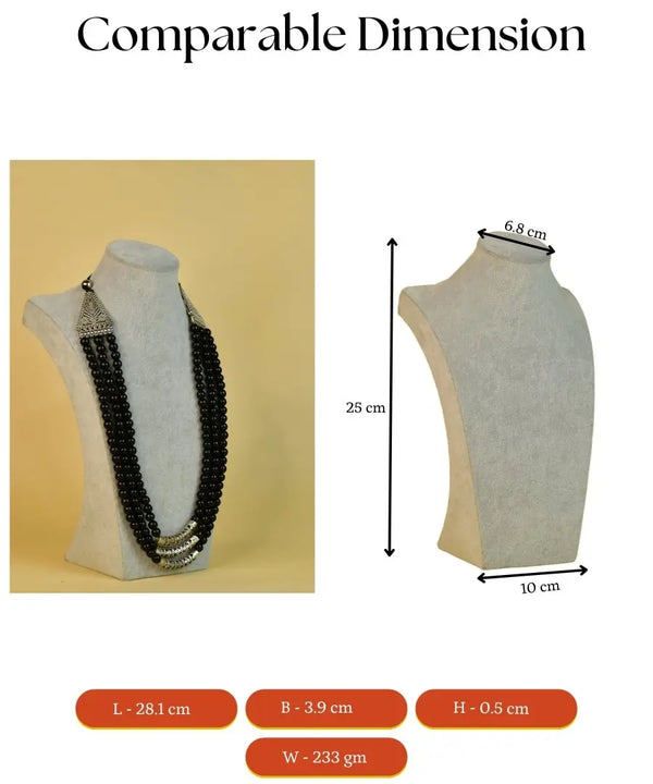 Sowpeace German Silver Necklace: Handcrafted Three-Strand Triangle Design — image 5