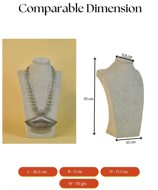 Sowpeace German Silver Necklace: Triangular Flower & Circular Design — image 6