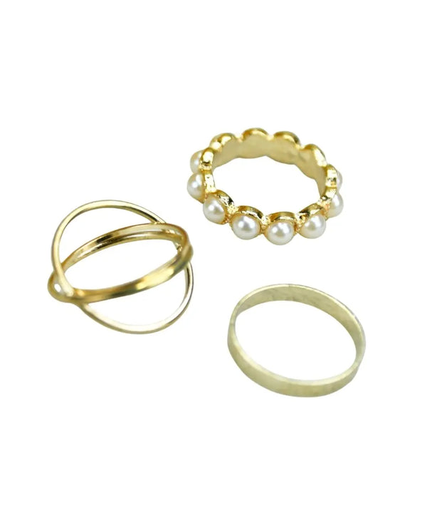 Sowpeace Gold Abstract Ring Set of 3 Stainless Steel | Stylish One‑Size Adjustable Jewelry for Women & Men — image 5