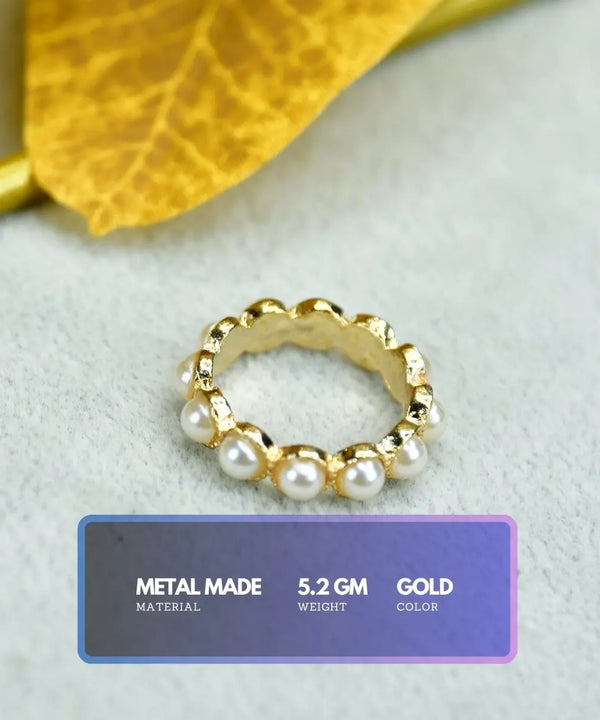 Sowpeace Gold Bead Ring Stainless Steel | Stylish One‑Size Adjustable Jewelry for Women & Men — image 3