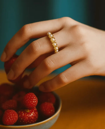 Sowpeace Gold Bead Ring Stainless Steel | Stylish One‑Size Adjustable Jewelry for Women & Men — alternate view