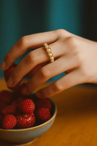 Sowpeace Gold Bead Ring Stainless Steel | Stylish One‑Size Adjustable Jewelry for Women & Men