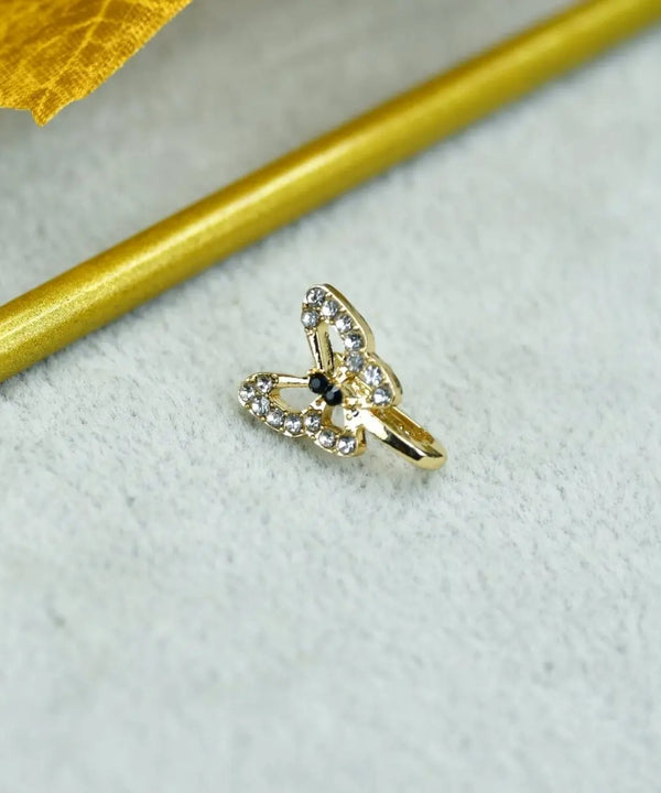 Sowpeace Gold Butterfly Nosepin Stainless Steel | Elegant One‑Size Jewelry for Women — main view