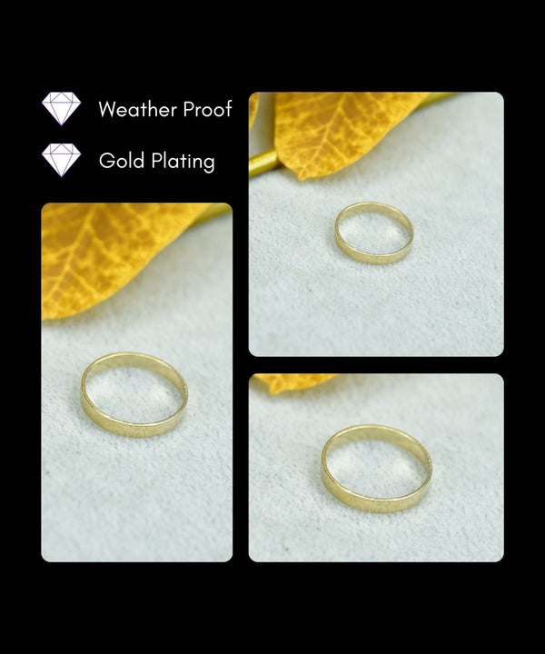 Sowpeace Gold Flat Round Ring Stainless Steel | Stylish One‑Size Adjustable Jewelry for Women & Men — image 3