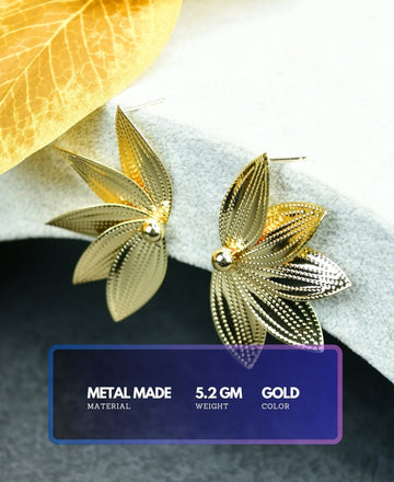 Sowpeace Gold Half Moon Sharp Petals Stainless Steel Earrings | Elegant One‑Size Lightweight Jewelry for Women — alternate view