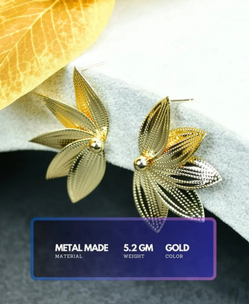 Sowpeace Gold Half Moon Sharp Petals Stainless Steel Earrings | Elegant One‑Size Lightweight Jewelry for Women — alternate view