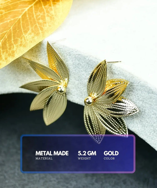 Sowpeace Gold Half Moon Sharp Petals Stainless Steel Earrings | Elegant One‑Size Lightweight Jewelry for Women — image 2