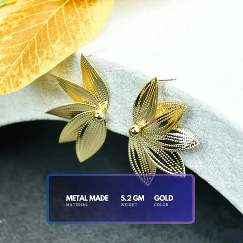Sowpeace Gold Half Moon Sharp Petals Stainless Steel Earrings | Elegant One‑Size Lightweight Jewelry for Women