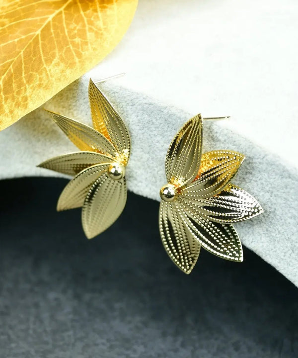 Sowpeace Gold Half Moon Sharp Petals Stainless Steel Earrings | Elegant One‑Size Lightweight Jewelry for Women — main view