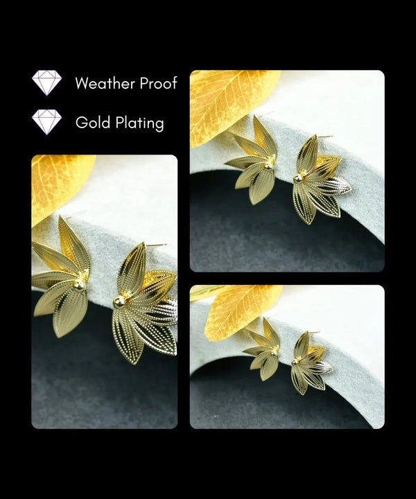 Sowpeace Gold Half Moon Sharp Petals Stainless Steel Earrings | Elegant One‑Size Lightweight Jewelry for Women — image 3