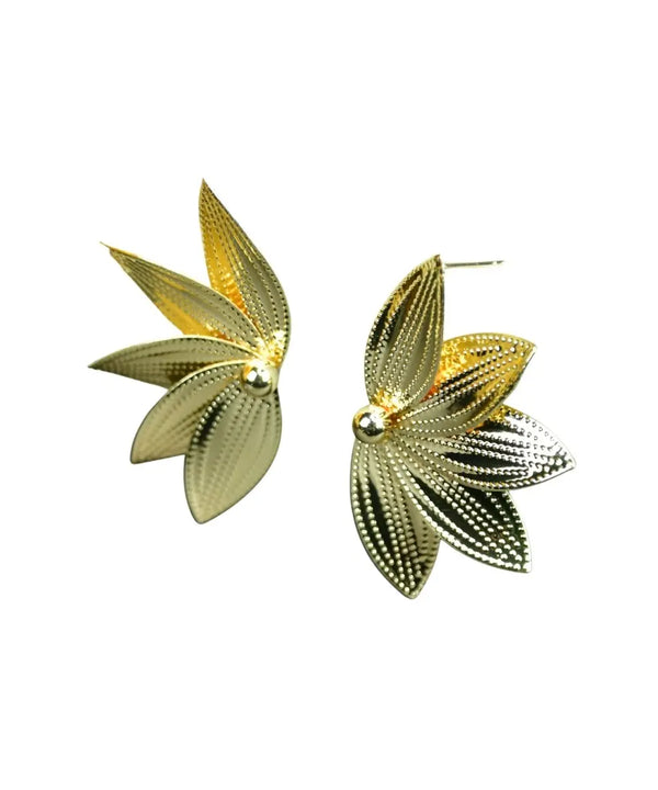 Sowpeace Gold Half Moon Sharp Petals Stainless Steel Earrings | Elegant One‑Size Lightweight Jewelry for Women — image 4
