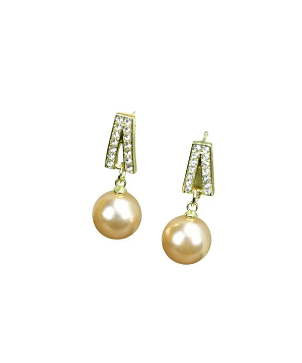 Sowpeace Gold Stainless Steel Hanging Pearl Earrings | Elegant One‑Size Lightweight Jewelry for Women & Daily Wear — image 5