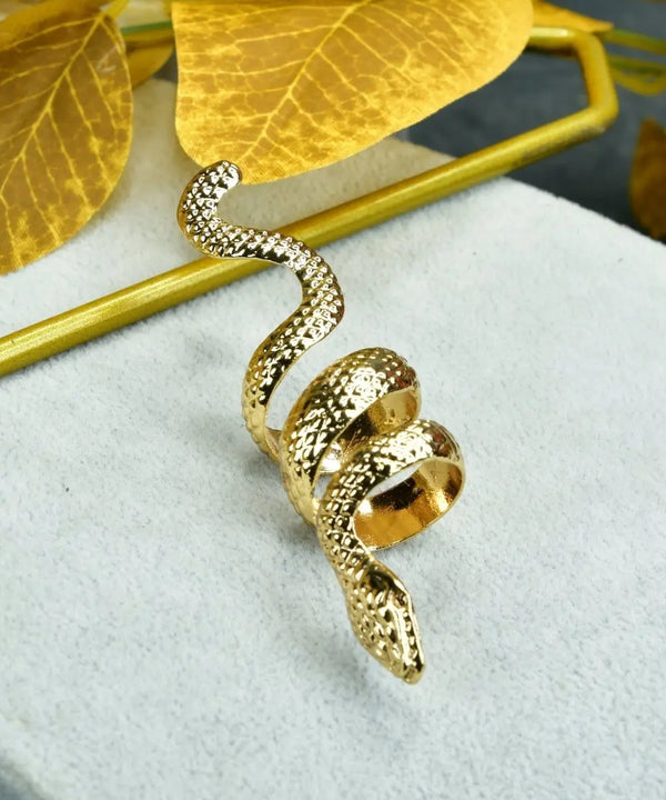 Sowpeace Gold Stainless Steel Snake Shaped Ring | Stylish One‑Size Adjustable Jewelry for Women & Men — image 2