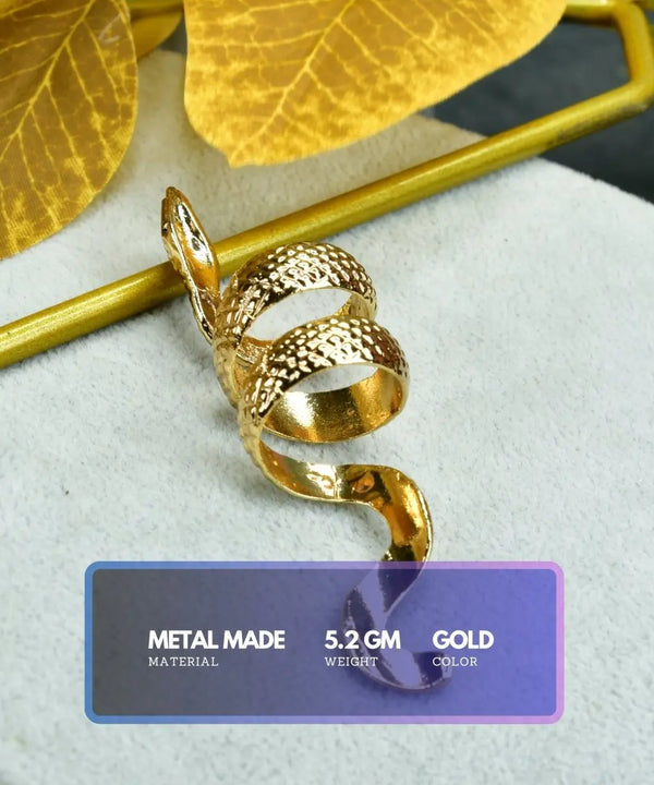 Sowpeace Gold Stainless Steel Snake Shaped Ring | Stylish One‑Size Adjustable Jewelry for Women & Men — image 3