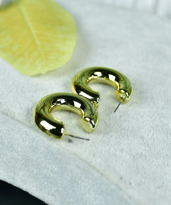 Sowpeace Golden 3/4 Round CCB Earrings | Stylish One‑Size Lightweight Jewelry for Women & Daily Wear — main view