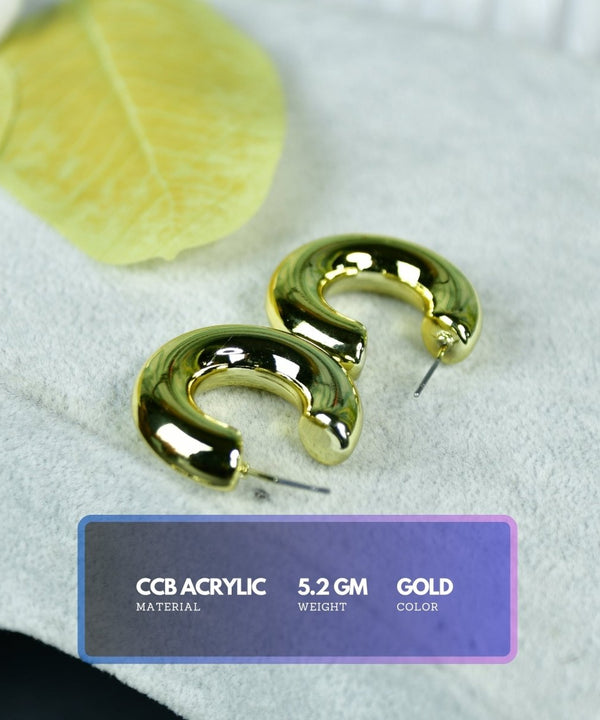 Sowpeace Golden 3/4 Round CCB Earrings | Stylish One‑Size Lightweight Jewelry for Women & Daily Wear — image 2