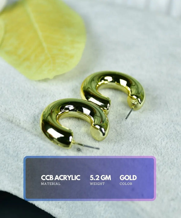 Sowpeace Golden 3/4 Round CCB Earrings | Stylish One‑Size Lightweight Jewelry for Women & Daily Wear — image 2