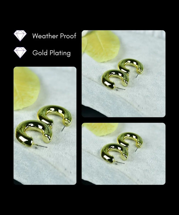 Sowpeace Golden 3/4 Round CCB Earrings | Stylish One‑Size Lightweight Jewelry for Women & Daily Wear — image 3