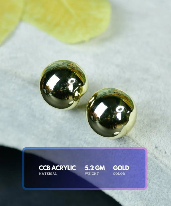 Sowpeace Golden Ball Shaped CCB Earrings | Stylish One‑Size Lightweight Jewelry for Women & Daily Wear — image 3