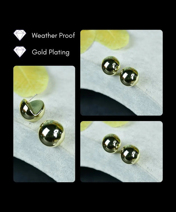 Sowpeace Golden Ball Shaped CCB Earrings | Stylish One‑Size Lightweight Jewelry for Women & Daily Wear — image 4